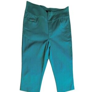 FDJ French Dressing Jeans Women's‎ Teal Capri Pull On Stretch, Size 12